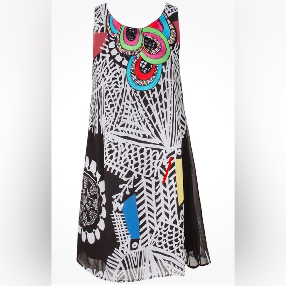 Desigual Black and Gold Dress